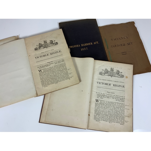 268 - RAILWAY INTEREST, A COPY OF THE SWANSEA HARBOUR ACT 1857, 1901 EDITION WITH NOTES PLUS AN ACT FOR MA... 