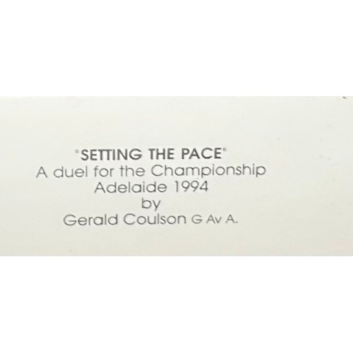 29 - LTD ED. GERALD COULSON PRINT NO. 249/500. ‘SETTING THE PACE’ A DUEL FOR THE CHAMPIONSHIP ADELAIDE 19... 