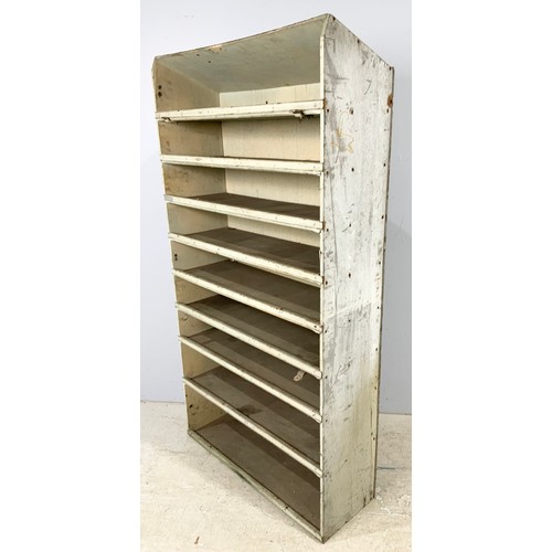 567 - VINTAGE WOODEN  RACKING / SHELVING CABINET 169cm TALL