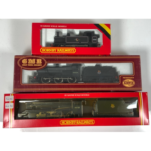 399 - HORNBY BOXED R322 BR 2-8-0 8F WITH FIRE GLOW, R058 JINTY 3F & GMR FOWLER 4F 54123-9, 44454