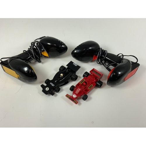 56 - SCALEXTRIC, U/B ‘SET’ 2 X F1 CARS, WALTER WOLF RACING 21 & DON 5, TWO NEWER SOUND CONTROLLERS, TRANS... 