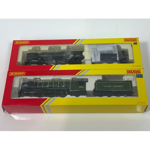 410 - 2 HORNBY BOXED RAILROAD SERIES LOCOMOTIVES, 92220 EVENING STAR & 60163 TORNADO, BOTH APPEAR UNUSED.