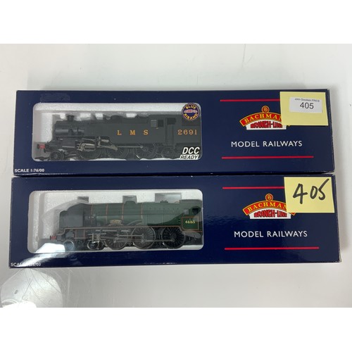 405 - BACHMANN, 2 BOXED EX LMS LOCOMOTIVES, 32-875 FAIRBURN TANK 2691 LMS BLACK DCC READY, & 31-284 PARALL... 