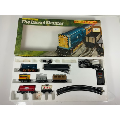 401 - HORNBY BOXED TRAIN SET, ‘THE DIESEL SHUNTER’ WITH A CLASS 08 PLUS ROLLING STOCK & TRACK, AS SHOWN, &... 