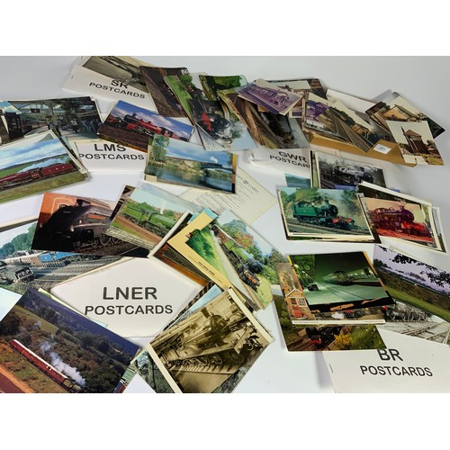 251 - SELECTION OF RAILWAY POSTCARDS, LOCOMOTIVES ETC, THE BIG 4 PLUS BR & SIGNALBOXES