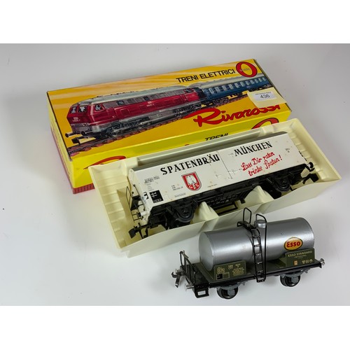 436 - BOXED RIVAROSSI 7563 REFRIGERATOR CAR SPATENBRAU, & A SWISS MADE ESSO PETROL OIL TANKER