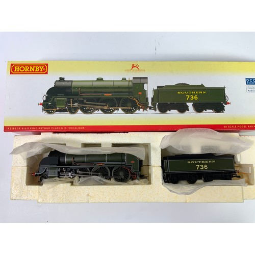 415 - HORNBY, R2892, LIMITED EDITION LSWR T9 120 DCC READY CERT 0295/1500, & R2580 SR N15 736 EXCALIBUR, B... 