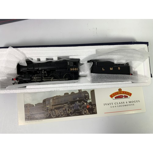 420 - BACHMANN, 2 BOXED LOCOMOTIVES, 32-575 IVATT 4 3001 LMS, DCC READY. & 32-175 2-6-0 CRABB 13098