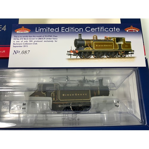 425 - BACHMANN 2 BOXED SR LOCOMOTIVES, 35-075 CLASS E4 579 IN LBSC UMBER, & 35-076K CLASS E4 473 BIRCH GRO... 