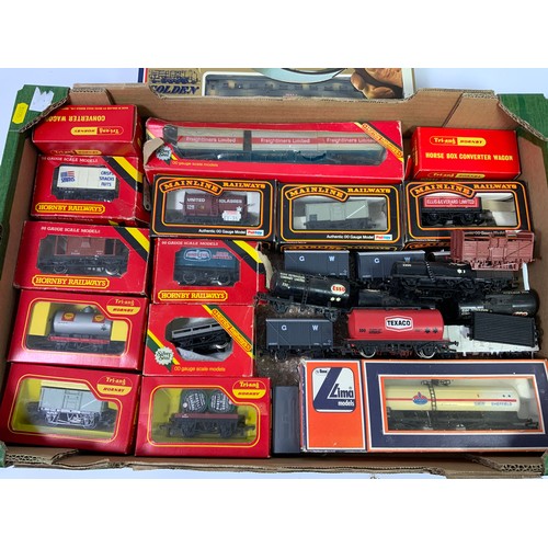 278 - HORNBY, TRIANG, MAINLINE & LIMA, ASSORTED SELECTION OF 00 GAUGE MODEL RAILWAY WAGONS, & LIMA MILITAR... 