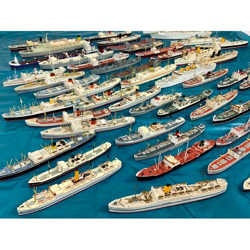 79 - MODEL BOATS  A FINE COLLECTION OF MOSTLY 1/1200 SCALE MOSELS, MANY BY AH MODELS WIRRAL MINIATURE SHI... 