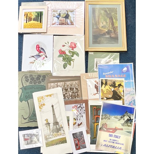 35 - LARGE QUANTITY OF MOSTLY UNFRAMED PRINTS, LITHOGRAPHS AND POSTERS OF VARYING THEMES INCLUDING ORIENT... 