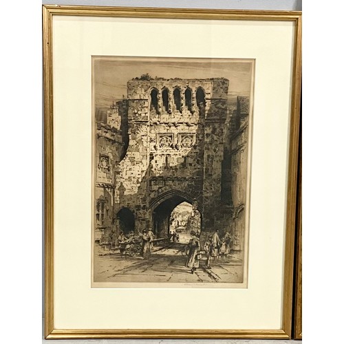 37 - 4 FRAMED ETCHINGS DEPICTING CATHEDRAL SCENES BY ALBANY E HOWARTH