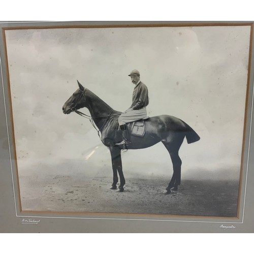 45 - OAK FRAMED PHOTOGRAPH DEPICTING RACE HORSE AND JOCKEY, ‘BANGALORE’