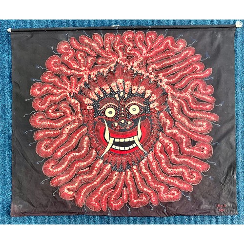 43 - 2 ORIENTAL WALL HANGINGS 146cm x 85cm AND 90cm x 76cm