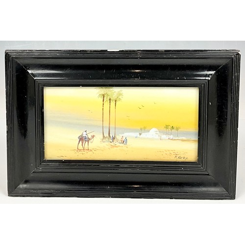 16 - 2 EARLY 20TH CENTURY FREDERICK HORSMAN VARLEY WATERCOLOURS DEPICTING DESERT LANDSCAPE SCENES. 19.5 c... 