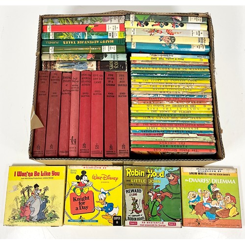 70 - LARGE QUANTITY OF CHILDRENS BOOKS, LADYBIRD AND ENID BLYTON PLUS 4 SUPER 8 WALT DISNEY BOXED FILM RE... 