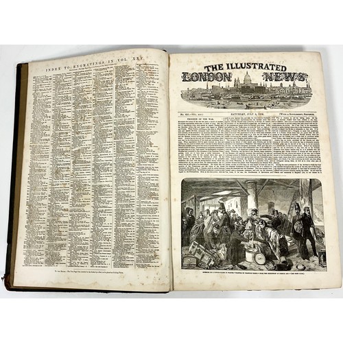 56 - THE ILLUSTRATED LONDON NEWS, 2 VOLUMES FROM 1854. VOL. 24 & VOL. 25 TOGETHER WITH PICTURES OF LIFE &... 