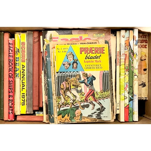 72 - BOX OF VINTAGE CHILDRENS ANNUALS AND BOOK INC. RUPERT, ENID BLYTON, LADYBIRD, BEANO AND BUNTY TOGETH... 