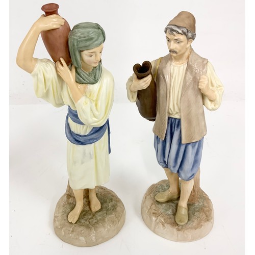 91 - 4 ROYAL WORCESTER HADLEY COLLECTION FIGURINES INC EASTERN WATERCARRIERS, FRENCH FISHER BOY & GIRL