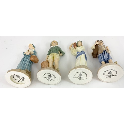 91 - 4 ROYAL WORCESTER HADLEY COLLECTION FIGURINES INC EASTERN WATERCARRIERS, FRENCH FISHER BOY & GIRL