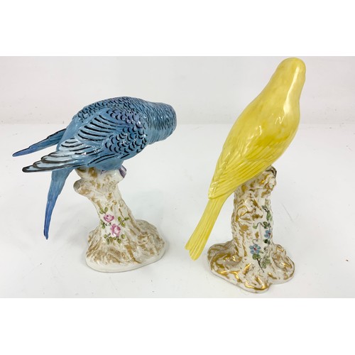 127 - 2 ROYAL WORCESTER BIRD ON TREE STUMPS MODELS NO. 2664  & 2665