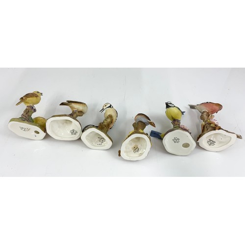 93 - 6 ROYAL WORCESTER DOUBLE BIRD MODELS INC WOODPECKERS, LINNETS ETC