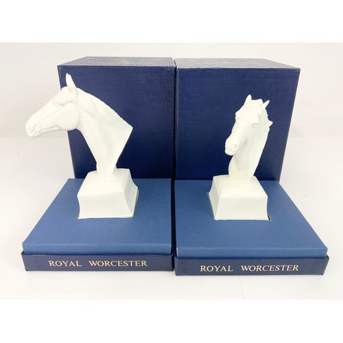 110 - 2 BOXED ROYAL WORCESTER  HORSE HEADS , BESWICK PANDA & A BESWICK THELWELL MODEL