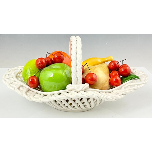 155 - BASSANO HAND MADE IN ITALY CERAMIC FRUIT BOWL CENTRE PIECE TOGETHER WITH 4 PIECES ROYAL DOULTON RUST... 