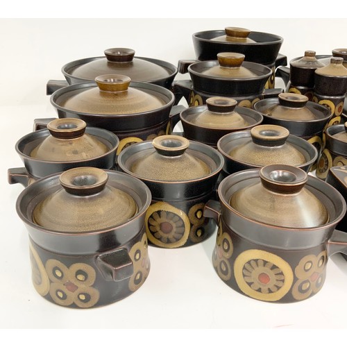 191 - LARGE QUANTITY OF DENBY ARABESQUE LIDDED SERVING & COOKING VESSELS