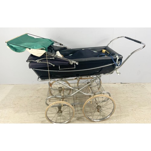 609 - VINTAGE SILVER CROSS PRAM