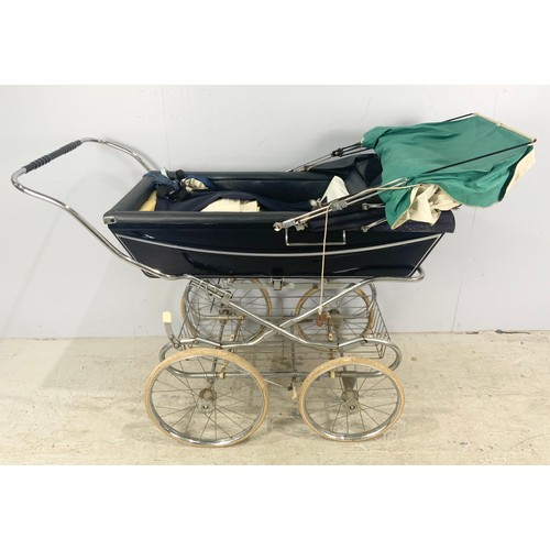 609 - VINTAGE SILVER CROSS PRAM