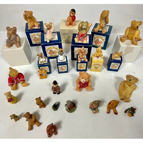 453 - COLLECTION OF MINIATURE RESIN TEDDY BEARS, SOME BOXED