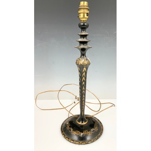 314 - EMBONISED AND GILT PAINTED TABLE  LAMP