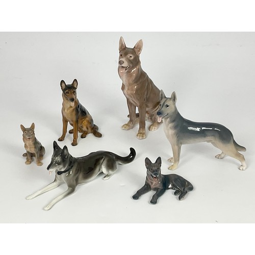 144 - MISC. BING AND GRONDAHL, ROYAL COPENHAGEN AND OTHER GERMAN SHEPHERD FIGURES