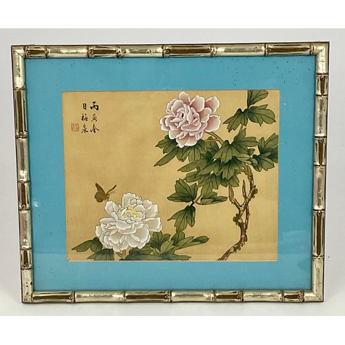 12 - JAPANESE PAINTING DEPICTING CHRYSANTHEMUMS AND ONE OTHER