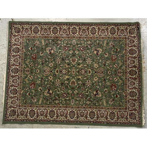 1059 - ISRAEL MADE GREEN GROUND RUG 200cm x 150cm