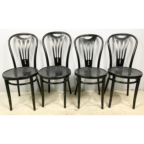 730 - 4 BENTWOOD CHAIRS WITH PRESSED SEATS