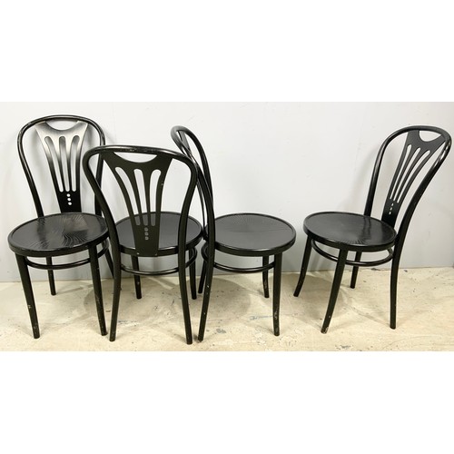 730 - 4 BENTWOOD CHAIRS WITH PRESSED SEATS