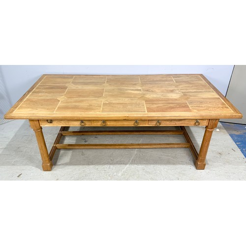 LARGE MANGO WOOD ‘FLAGSTONE’ DINING TABLE WITH 6 FITTED DRAWERS 230cm x