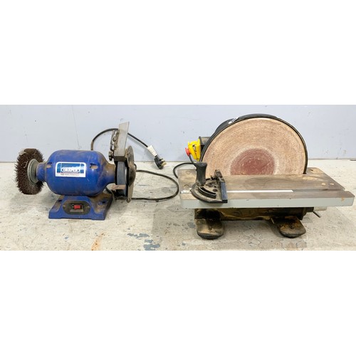 569 - SIP 12’’ BENCH DISC SANDER & A  DRAPER BENCH GRINDER