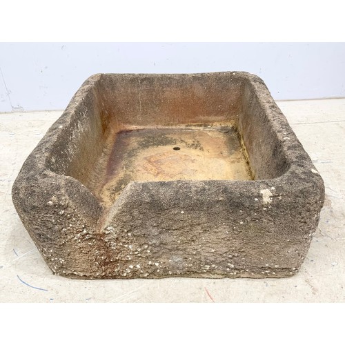 597 - COMPOSITE TROUGH 54cm x 44cm, 19cm TALL