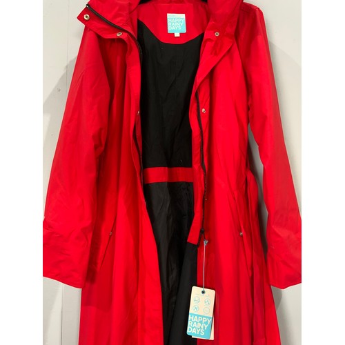 788 - HAPPY RAINY DAYS LONG RED COAT SIZE XL