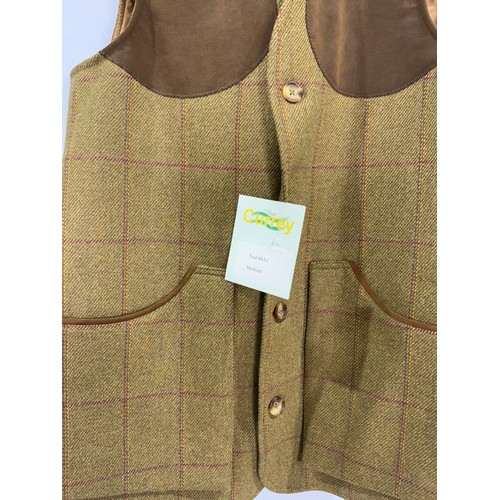 798 - CURREY MENS TWEED SHOOTING VEST MEDIUM PRICE TAG  £265