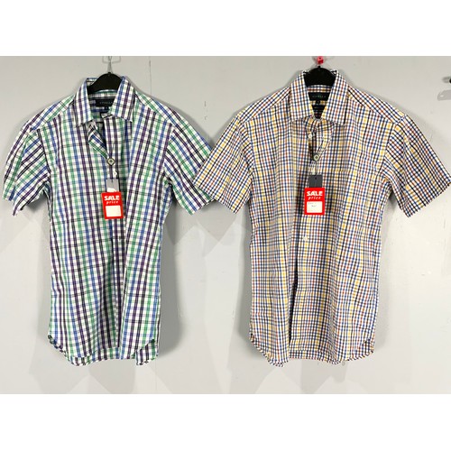 852 - 3  VIYELLA COTTON  SHIRTS 2 WITH SHORT SLEEVES SIZE S