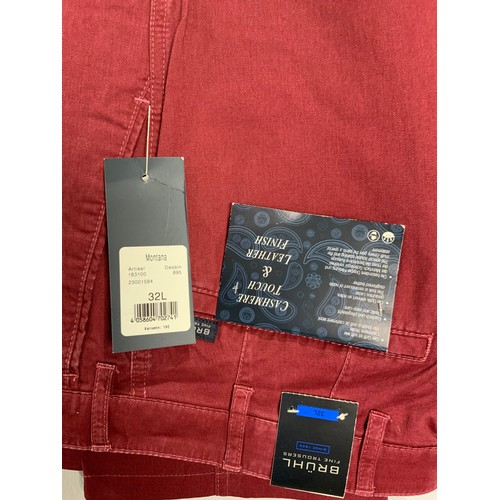 950 - 3 PAIRS OF BRUHL SMART TROUSERS 32 W ALL WITH PRICE TAG OF £79