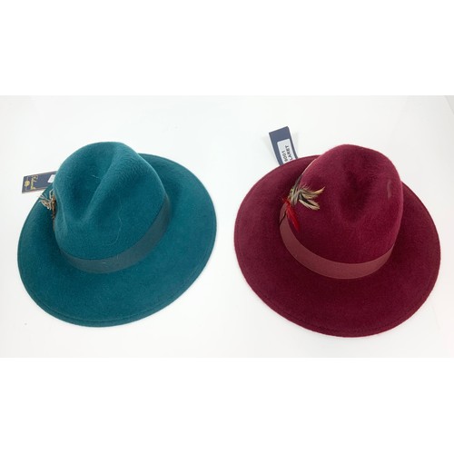 1029 - 2 TAILSWORTH FEATHERED HATS WITH 6 MCBURN HATS