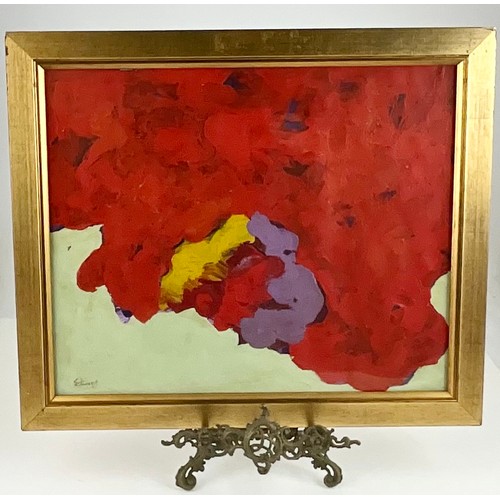 9 - BYZANTIUM VI ABSTRACT OIL BY THEODORUS STAMOS. APPROX. 55cm x 45cm may be subject to ARR