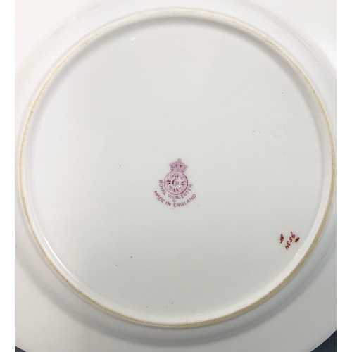 48 - ROYAL WORCESTER CABINET PLATE HAND PAINTED FALLEN FRUIT SIGNED H PRICE PUCE BACKSTAMP 23cm DIAMETER