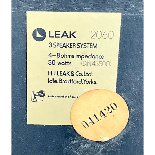 99 - PAIR OF LEAK 2060 SPEAKERS (50W EACH) APPROX. DIMS. 38cm x 33cm x 65cm